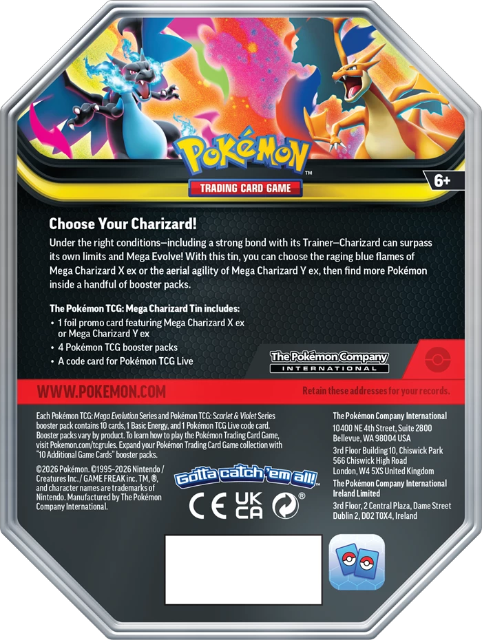 Pokémon TCG: Mega Evolution – Mega Charizard X Tin
