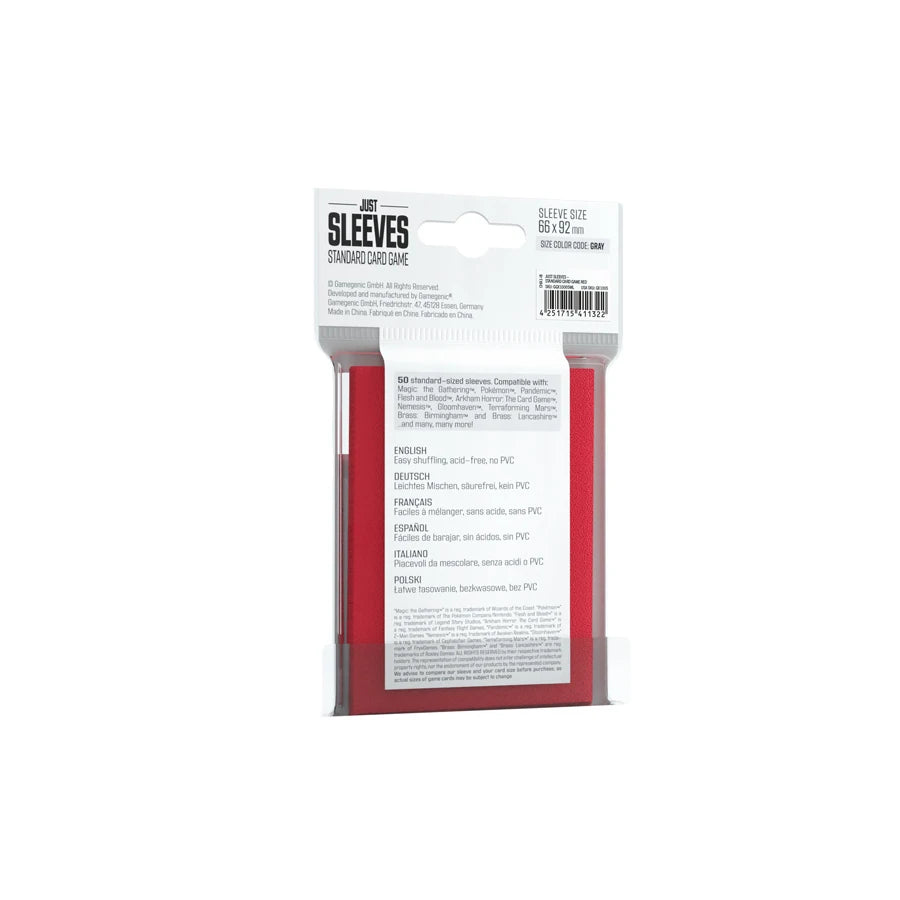 Just Sleeves – Standard-Kartenspielhüllen (Rot)