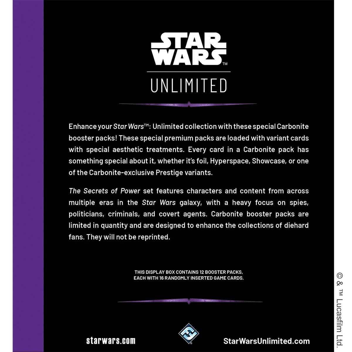 Star Wars: Unlimited – Geheimnisse der Macht Karbonit-Booster-Display (Set 6)