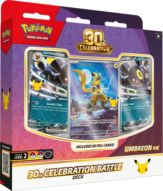 Pokémon TCG: 30th Celebration Battle Deck Collection 2026 – Espeon and Umbreon Bundle (2 Decks)