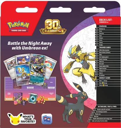 Pokémon TCG: 30th Celebration Battle Deck Collection 2026 – Espeon and Umbreon Bundle (2 Decks)