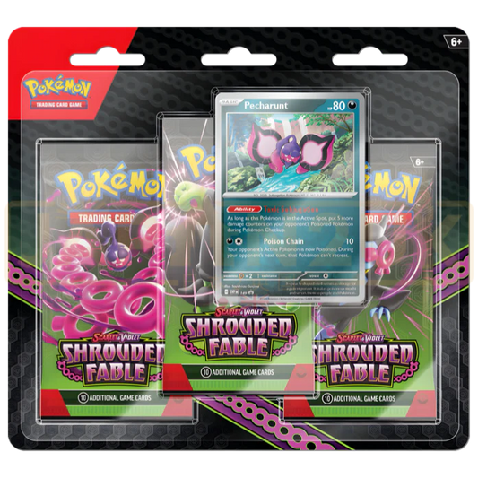 Pokémon TCG: Scarlet &amp; Violet SV06.5 – Shrouded Fable 3er-Pack Blister Pecharunt