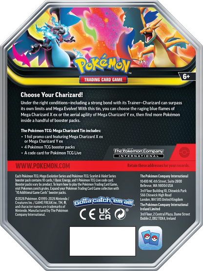 Pokémon TCG: Mega Evolution – Mega Charizard X Tin