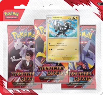 Pokémon SV10 Destined Rivals Zebstrika Three Pack Blister
