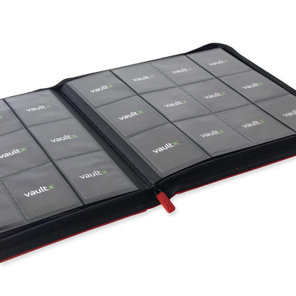 Exo-Tec Zip Binder 12-Pocket Sideloading Trading Carde Binder - Red