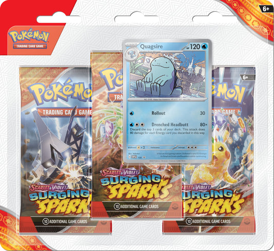 Pokémon TCG: Scarlet &amp; Violet SV08 – Surging Spark 3er-Pack Blister Quagsire
