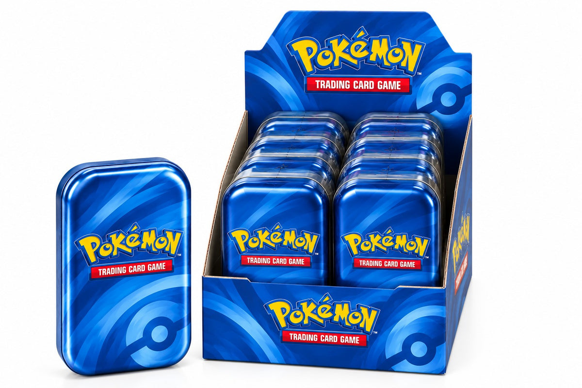 Symbolisches Displaybild – 2 Reihen à 5 Mini Tins, kein offizielles ME07-Produktbild